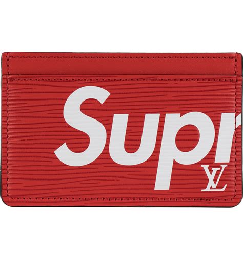 Louis Vuitton x Supreme Porte Carte Simple Epi Red .